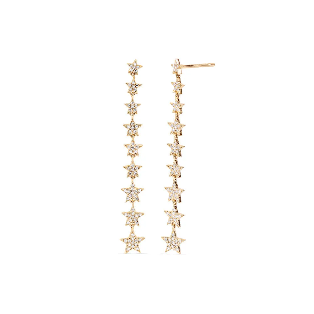 DIAMOND STAR DROP EARRINGS