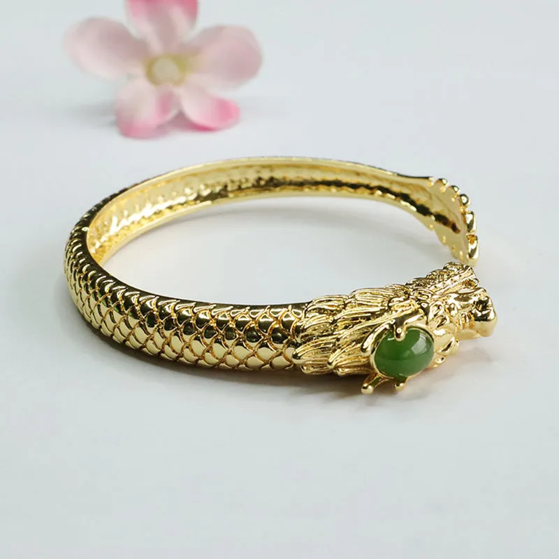 Dragon Zodiac Jade Bracelet in Sterling Silver