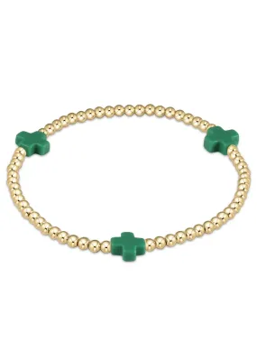 eGIRL SIGNATURE CROSS BRACELET - EMERALD