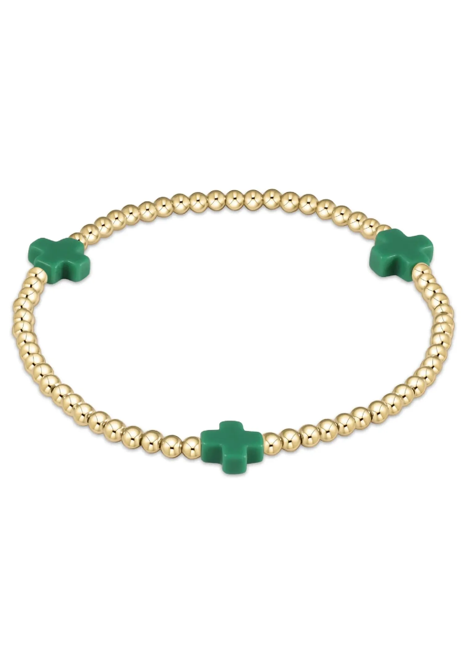 eGIRL SIGNATURE CROSS BRACELET - EMERALD