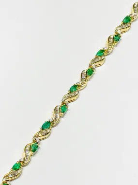 Emerald and Baguette Bracelet (14K)