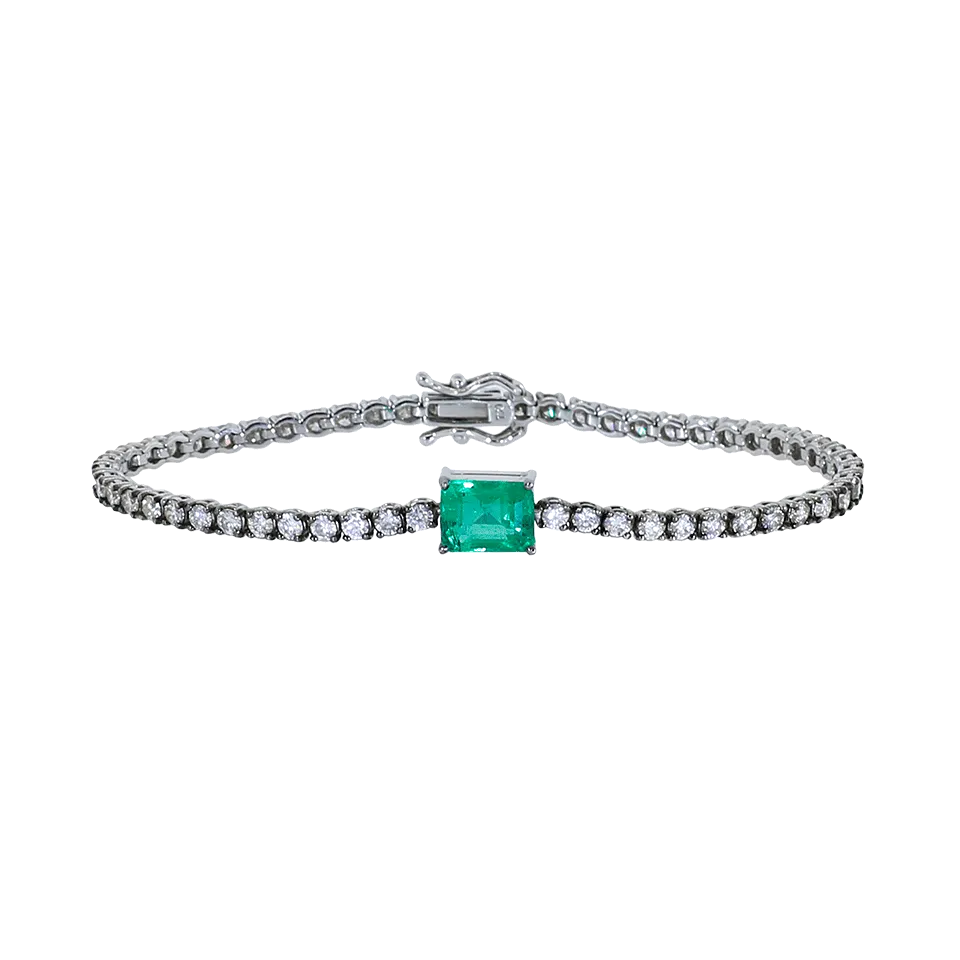 Emerald And Diamond Tennis Bracelet
