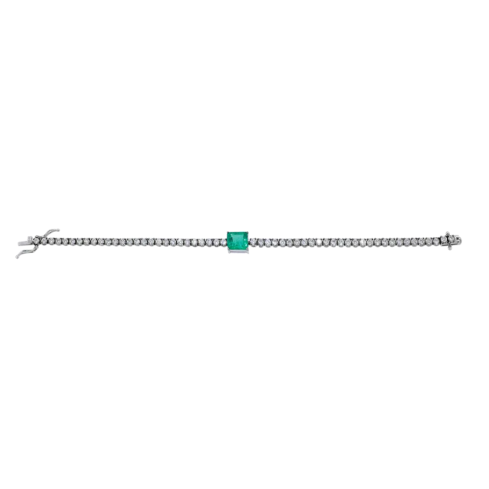 Emerald And Diamond Tennis Bracelet