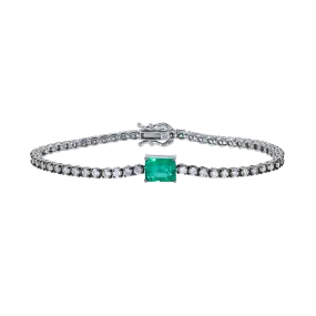 Emerald And Diamond Tennis Bracelet