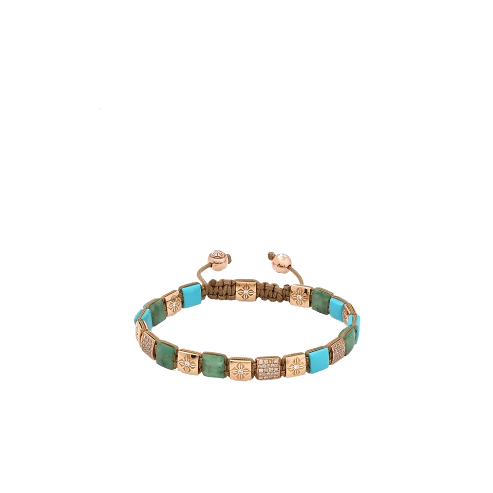 Emerald And Turquoise Lock Bracelet