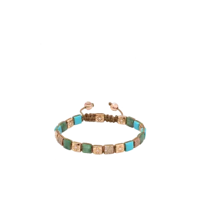 Emerald And Turquoise Lock Bracelet
