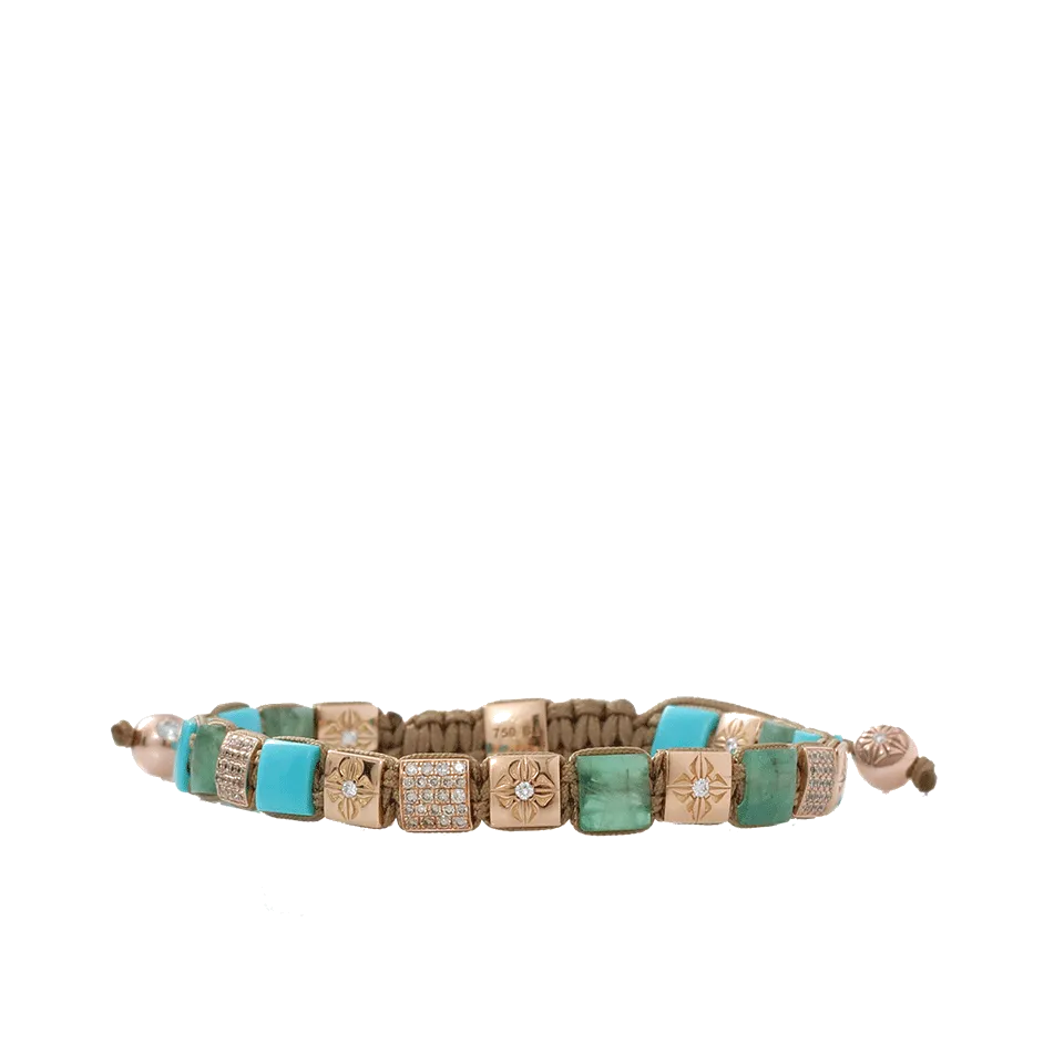 Emerald And Turquoise Lock Bracelet