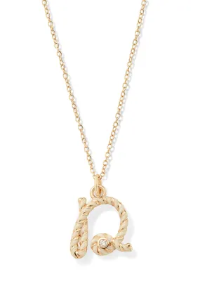 Enamel Letter Streamer Necklace