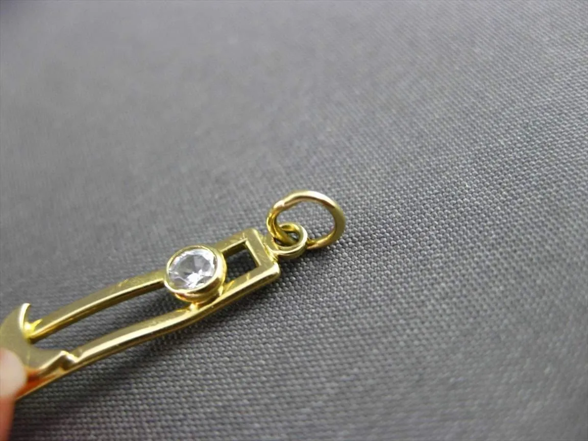 ESTATE LONG CZ 18K YELLOW GOLD ELONGATED RECTANGULAR ETOILE MOON BRACELET #23326