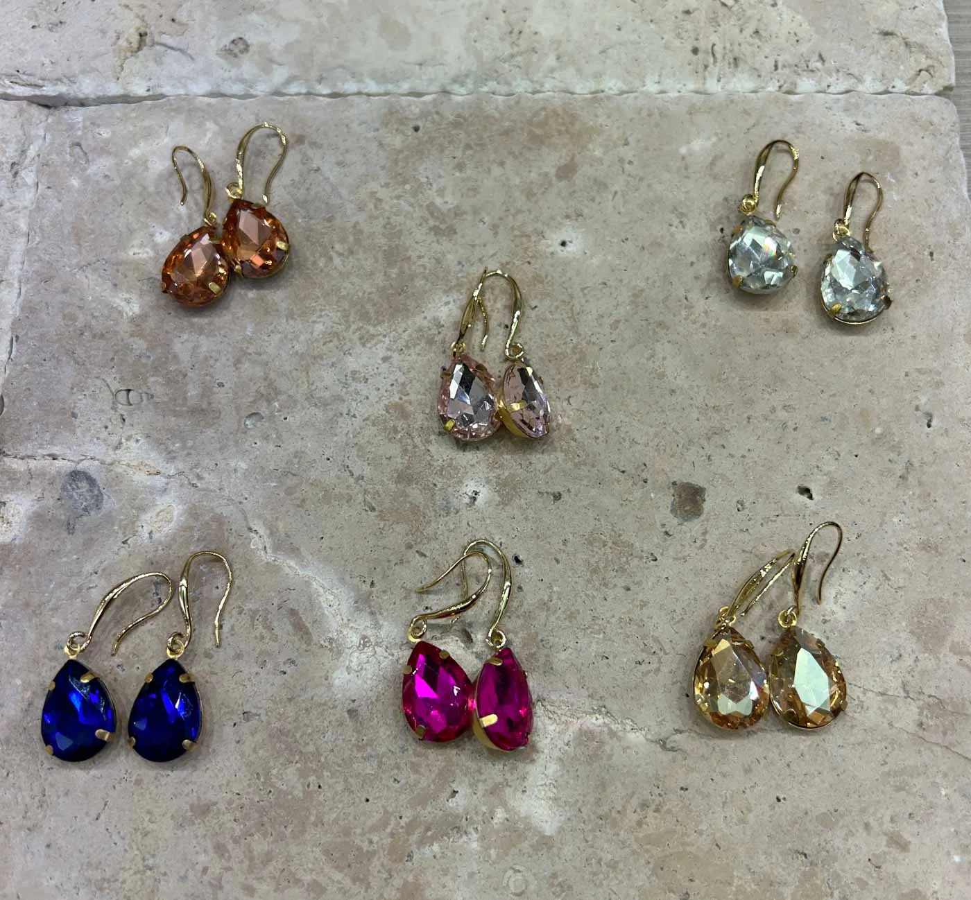 Fleur Light Amber Teardrop Hook Earrings