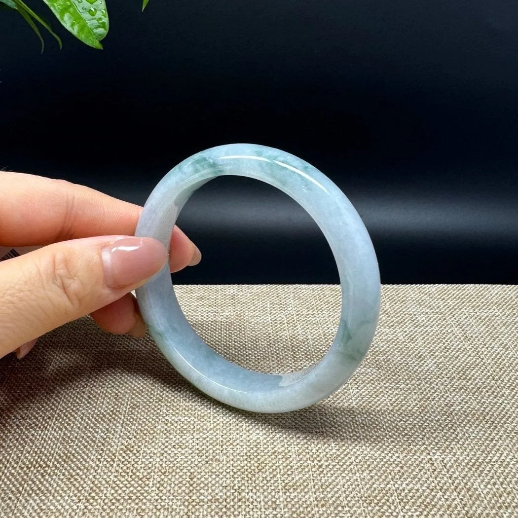 Genuine Burmese Blue Green Jade Jadeite Bangle Bracelet ( 56.7mm )