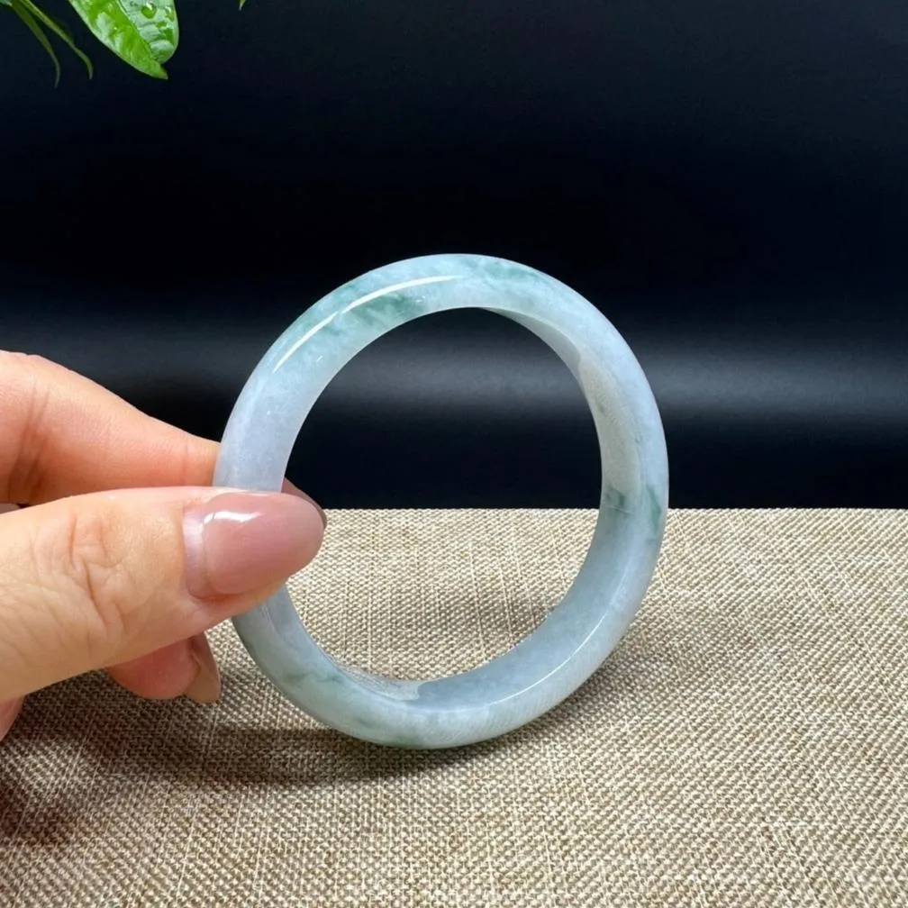 Genuine Burmese Blue Green Jade Jadeite Bangle Bracelet ( 56.7mm )