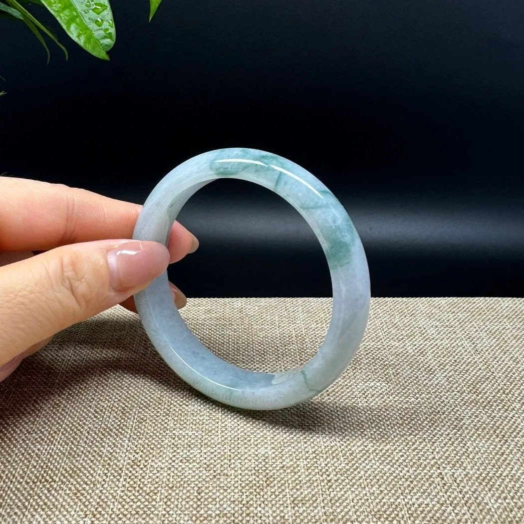 Genuine Burmese Blue Green Jade Jadeite Bangle Bracelet ( 56.7mm )