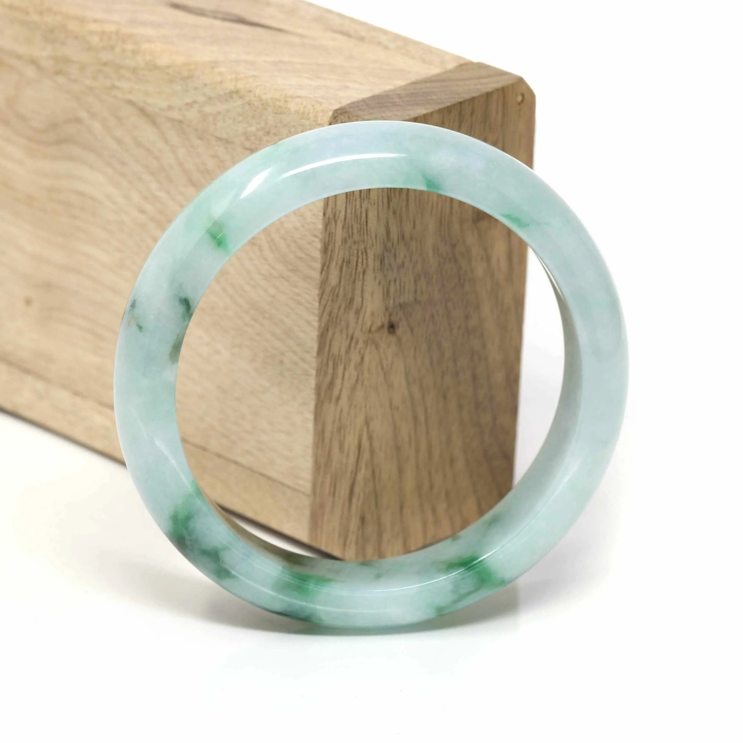 Genuine Burmese Jadeite Jade Bangle Bracelet (56.2 mm) #33
