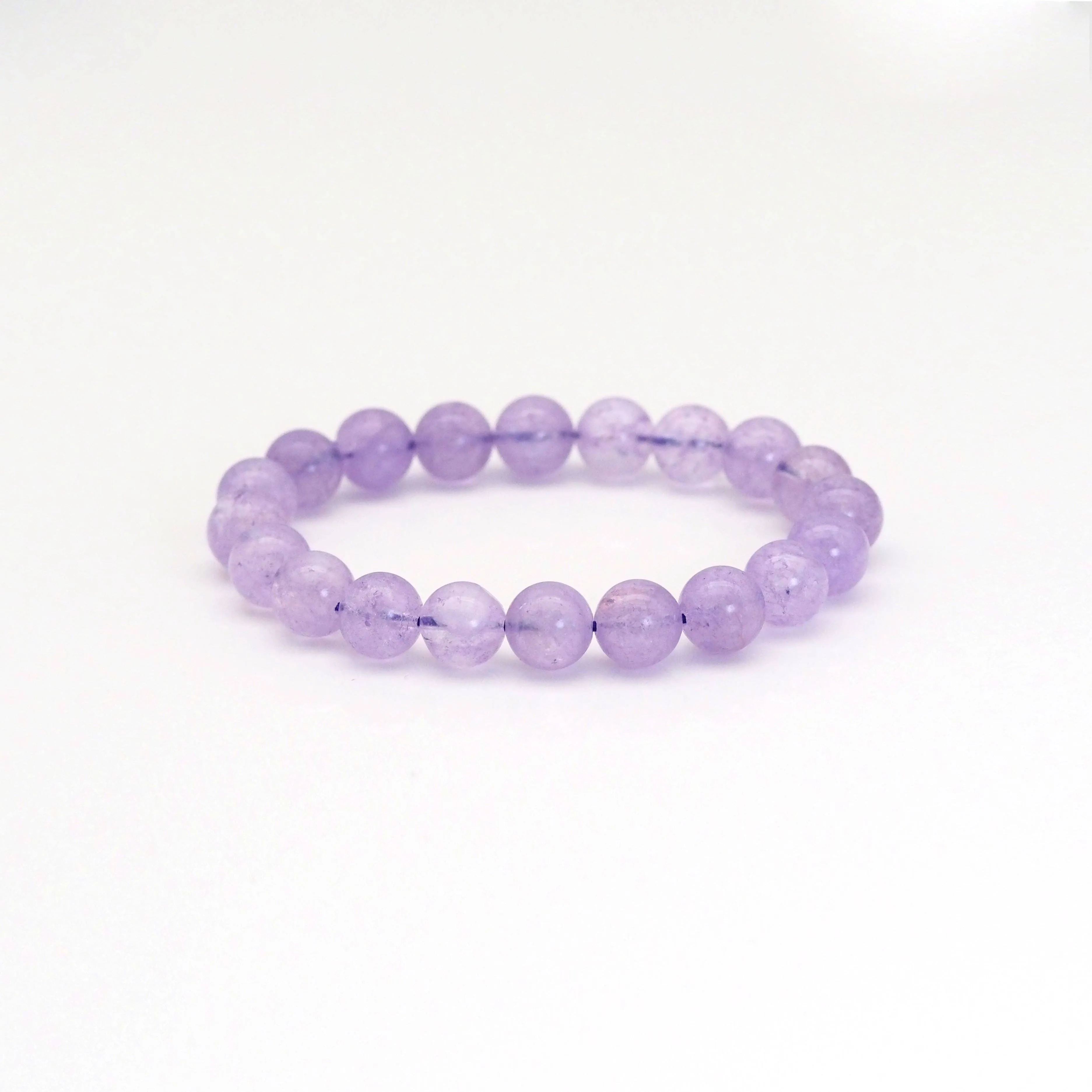 Genuine Lavender Jade Round Stretchy Bracelet