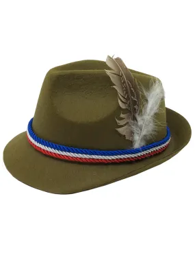 German Oktoberfest Mens Olive Green Costume Hat