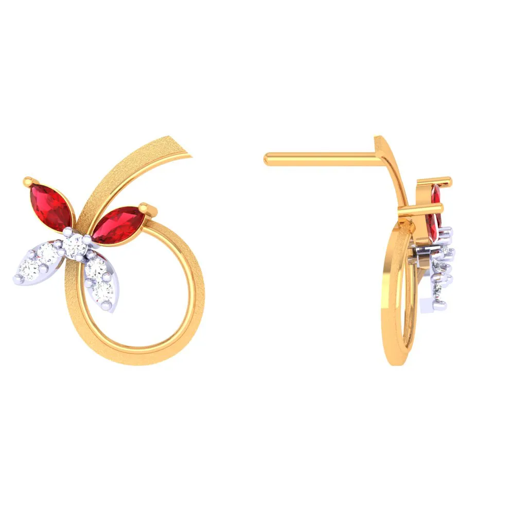 Glittering Diamond Stud Earrings