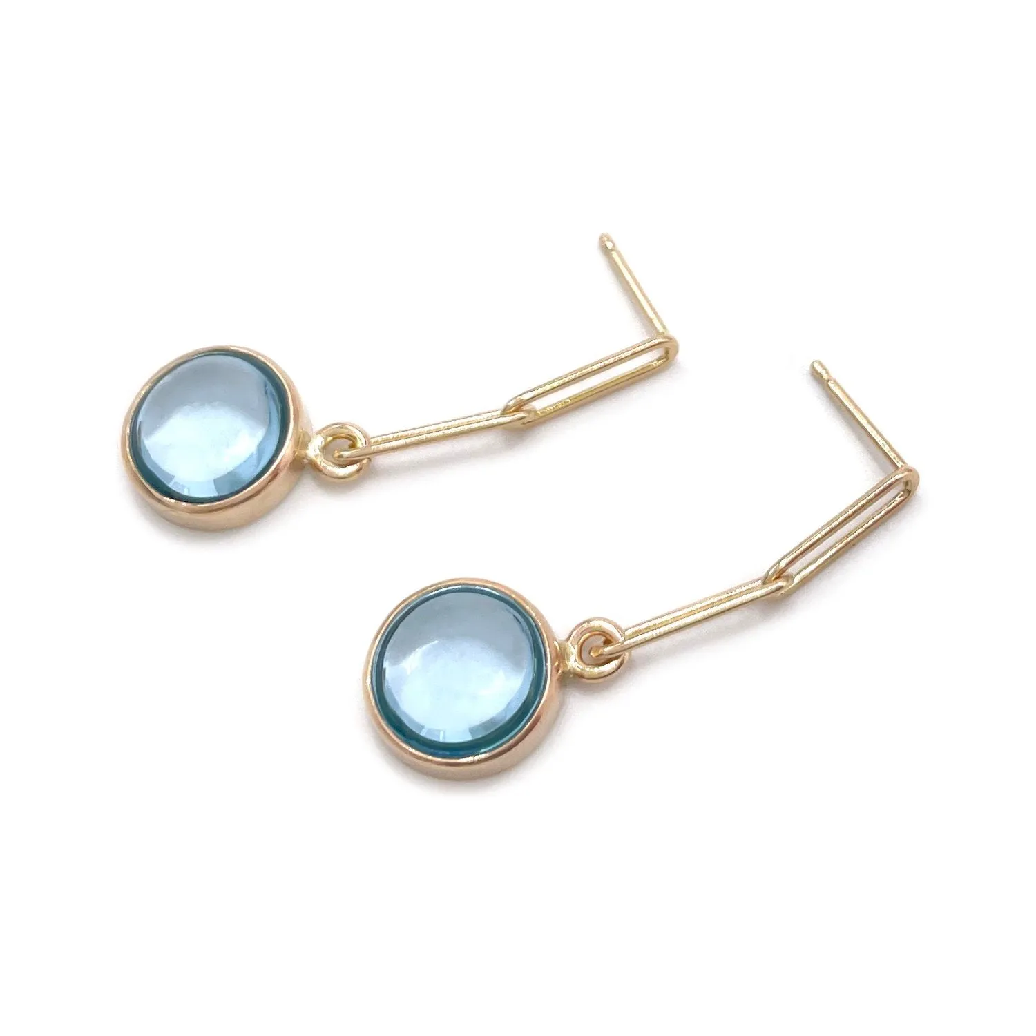 Gold & Topaz Link Earrings