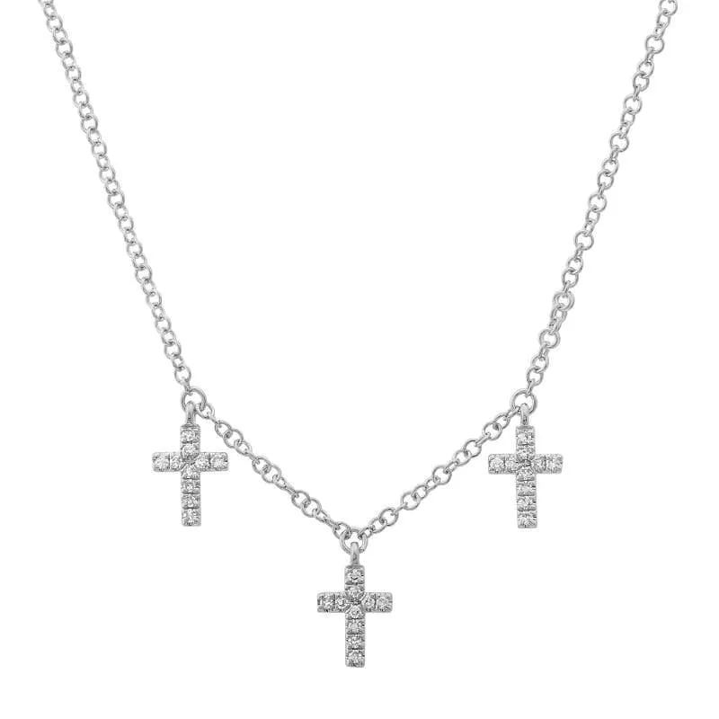 Gold Cross Diamond Necklace