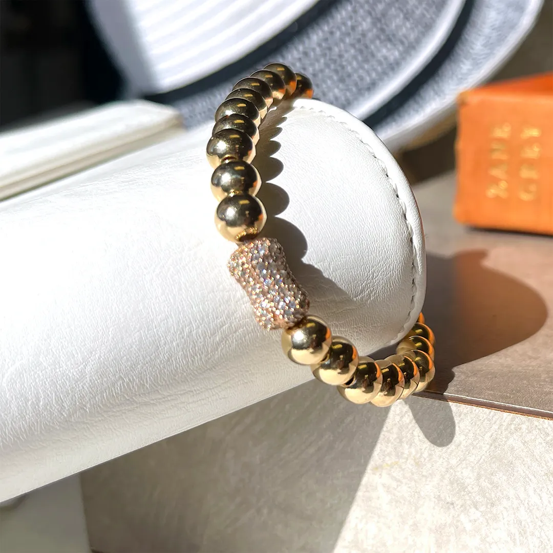 Gold-Fill Stretchy Bracelet w/ Pavé Accent