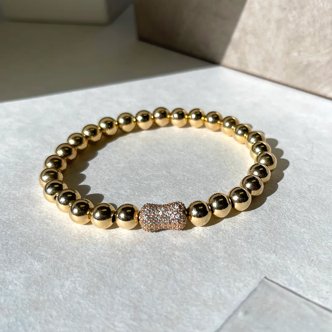 Gold-Fill Stretchy Bracelet w/ Pavé Accent
