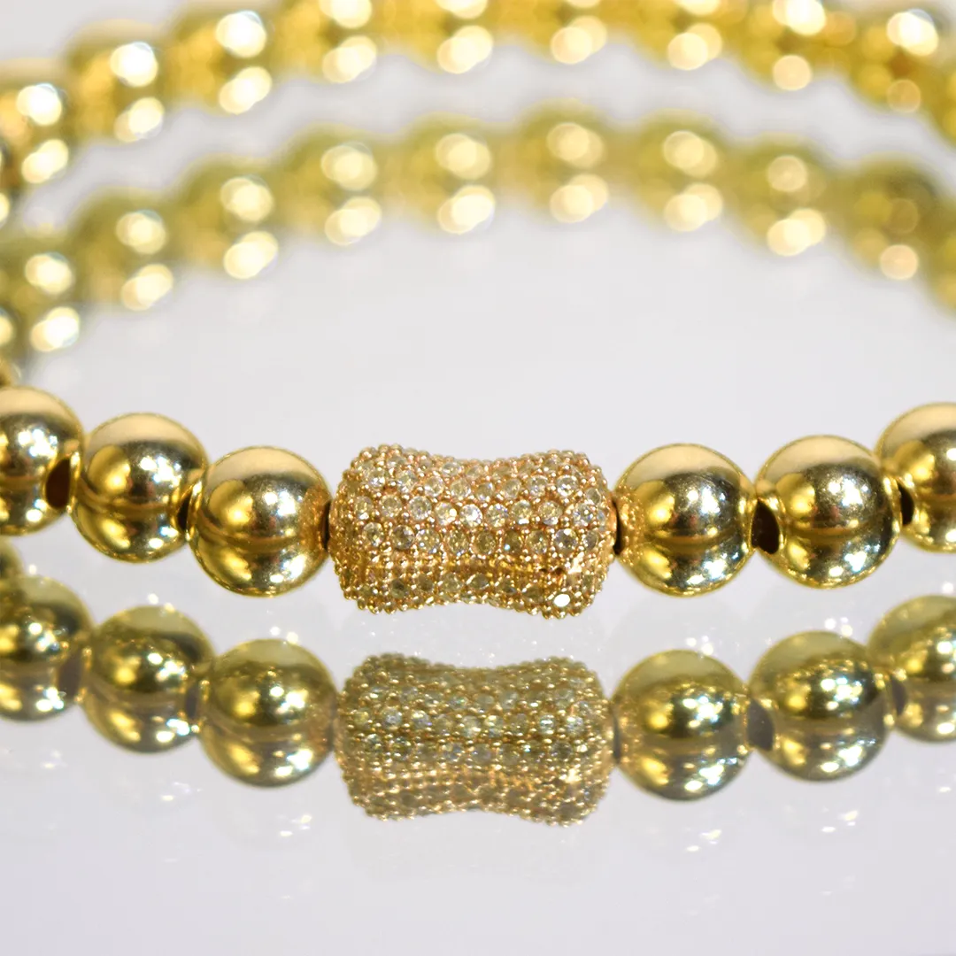 Gold-Fill Stretchy Bracelet w/ Pavé Accent