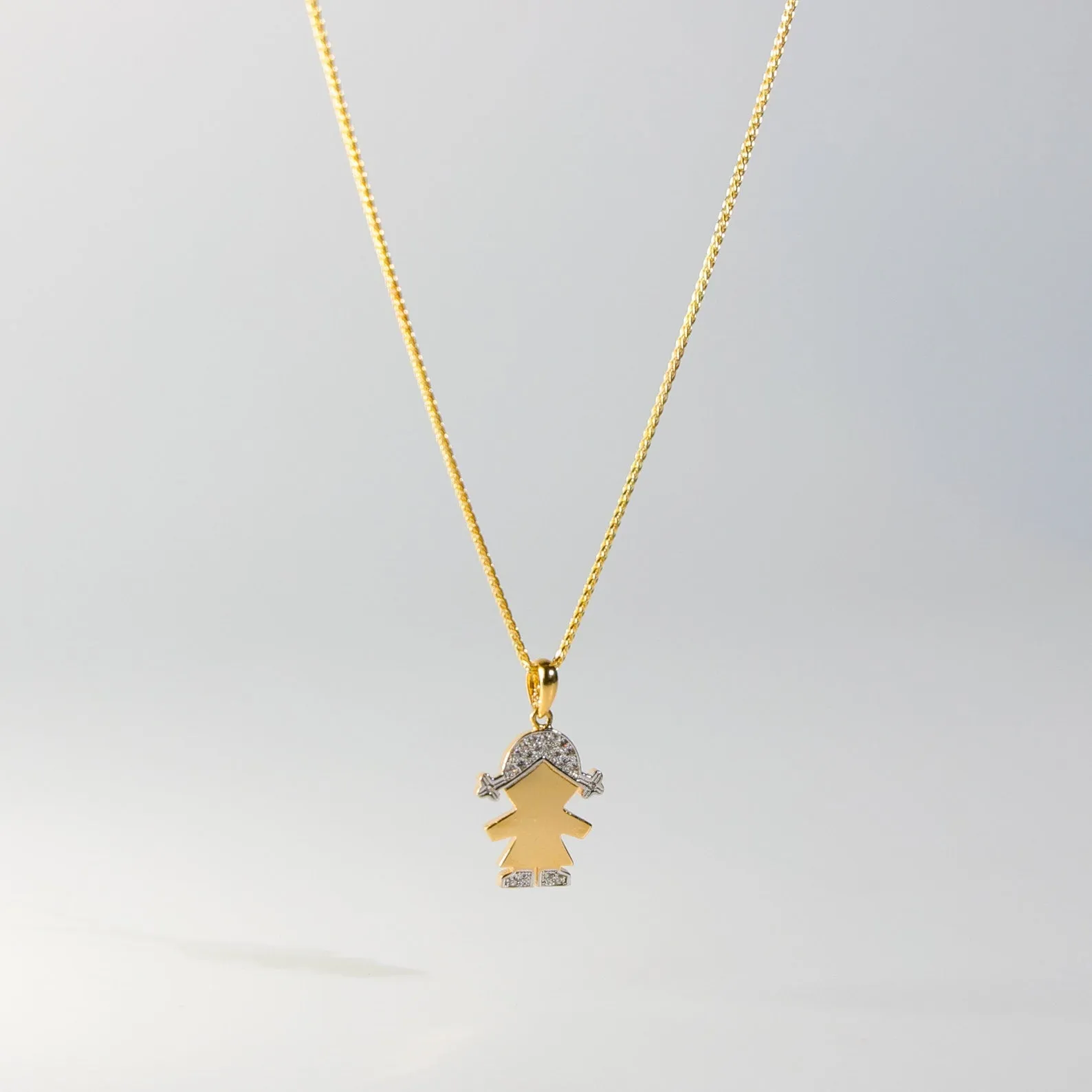 Gold Girl Pendant Charm With Stones Model-2001