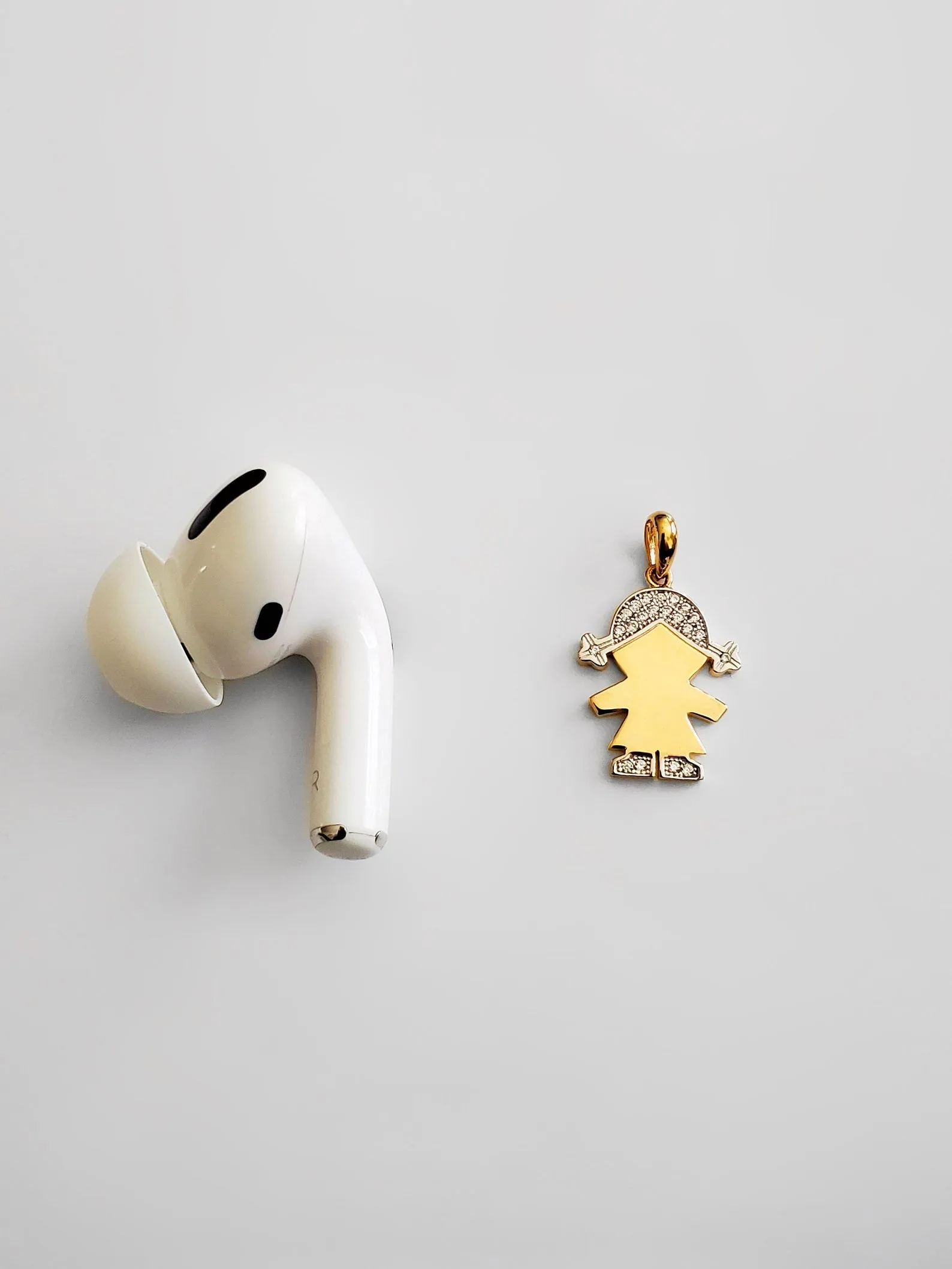 Gold Girl Pendant Charm With Stones Model-2001