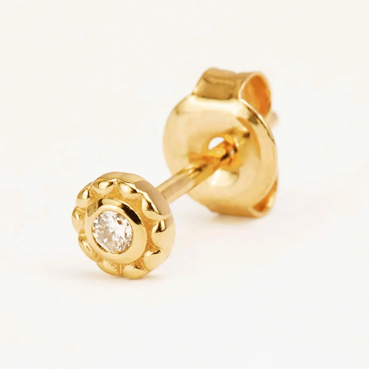 Gold Golden Light Diamond Stud Earring