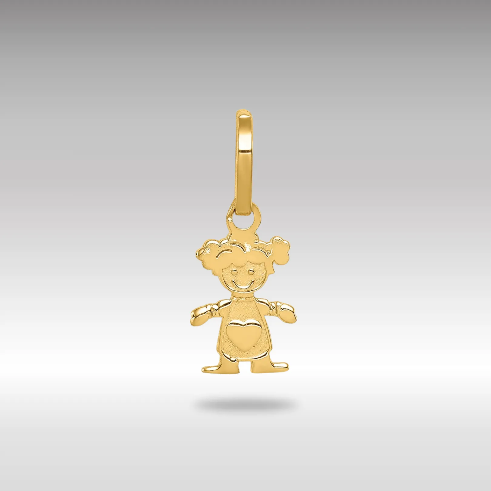 Gold Polished Little Girl Pendant Necklace - Model K5807