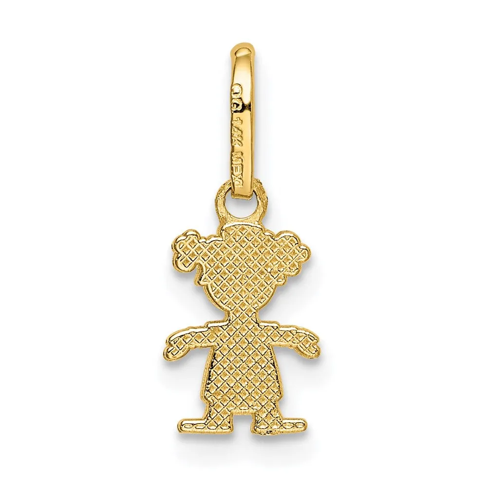 Gold Polished Little Girl Pendant Necklace - Model K5807