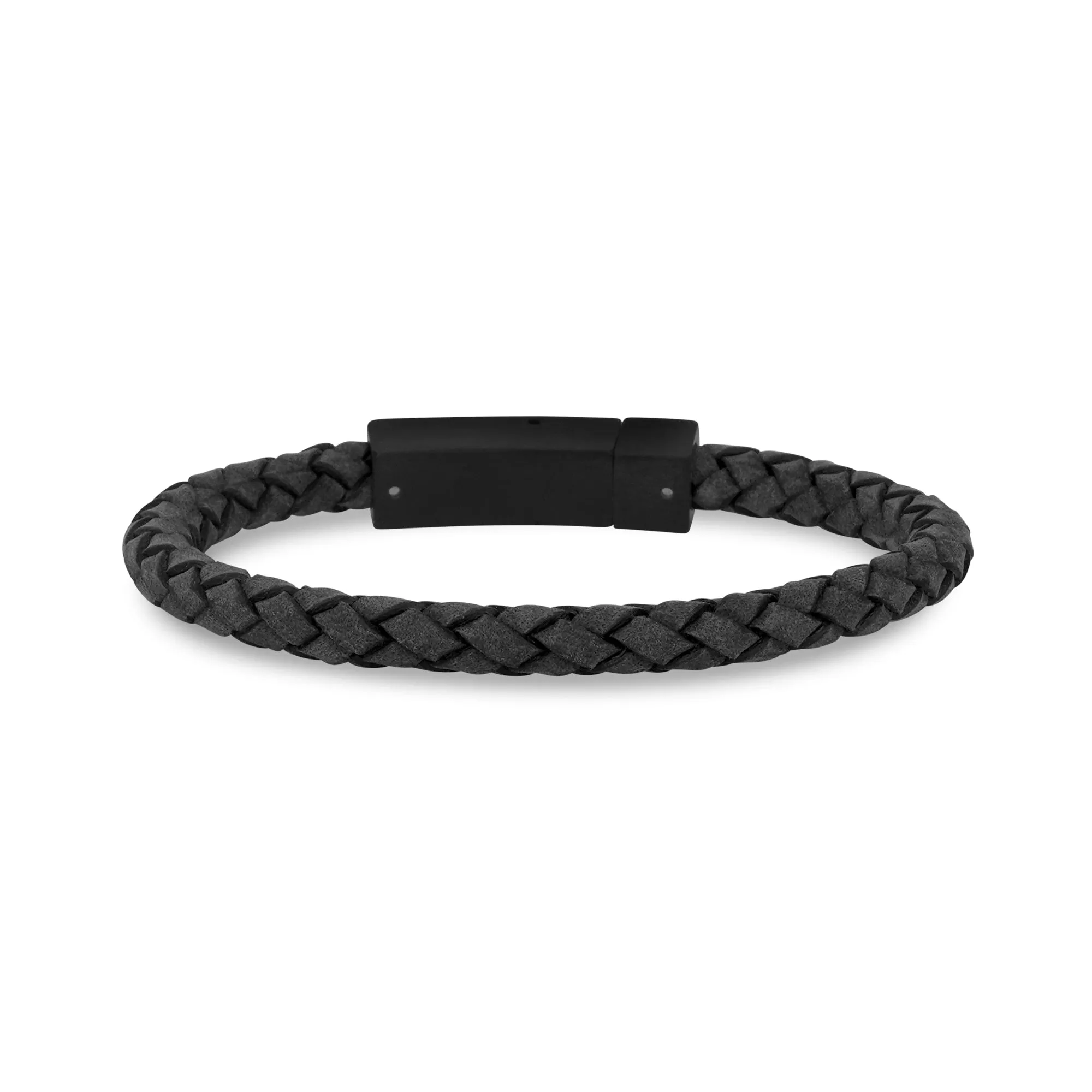 Gray Leather Bracelet | 6MM