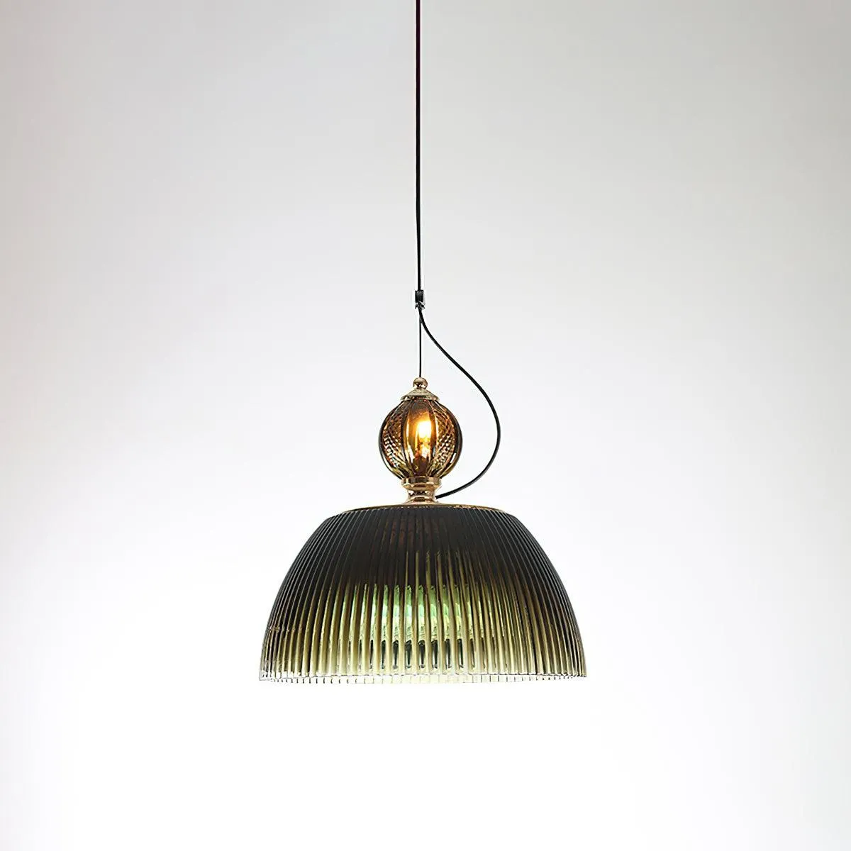 Green Glass Bowl Pendant Lamp