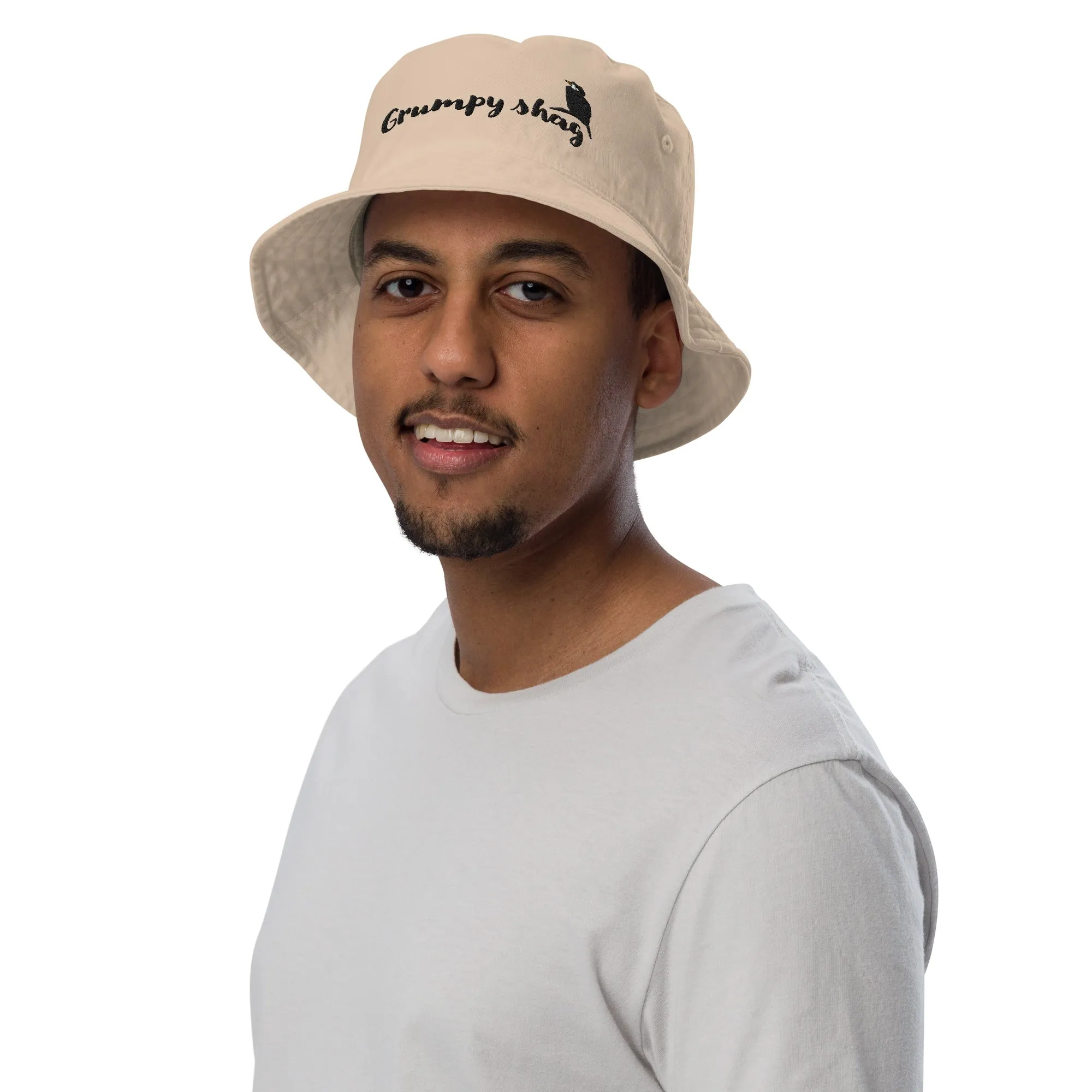 Grumpy shag Organic bucket hat