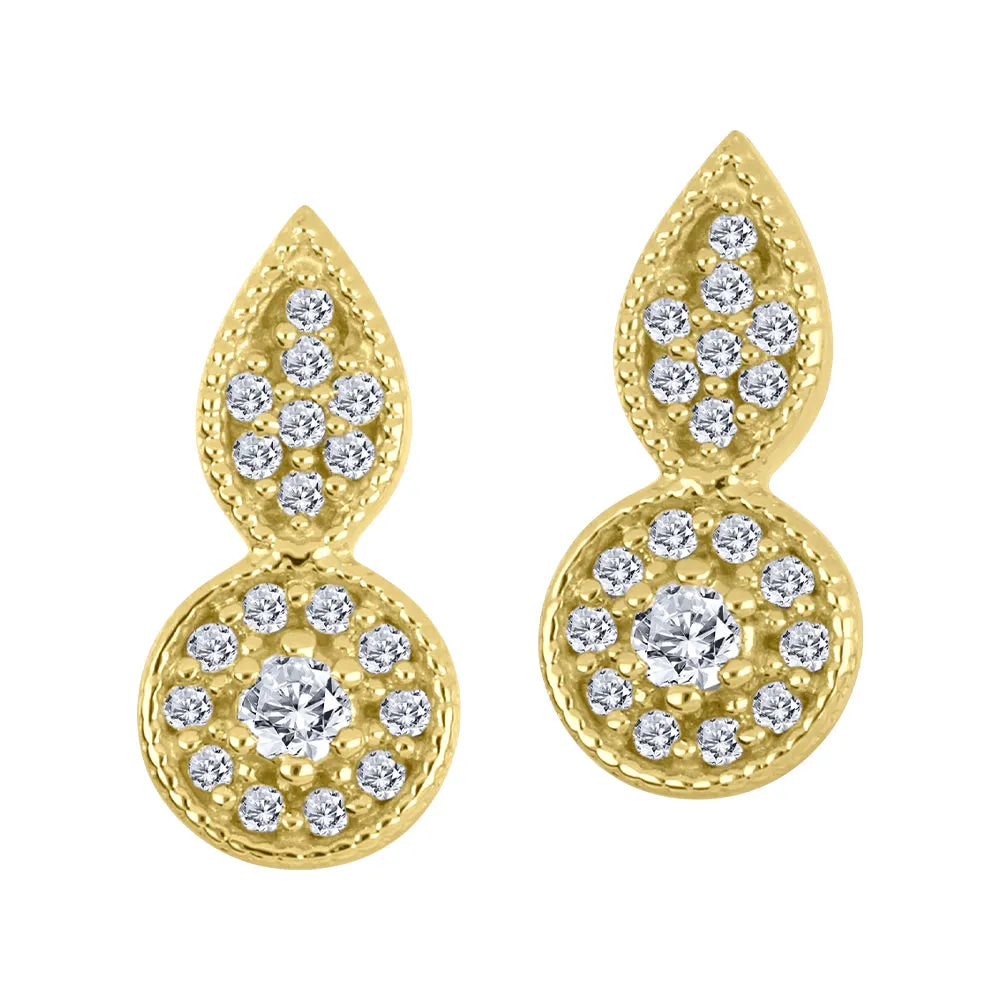 Halo Drop Diamond Earrings