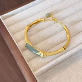 Handmade S925 Silver Bamboo Joint Bracelet