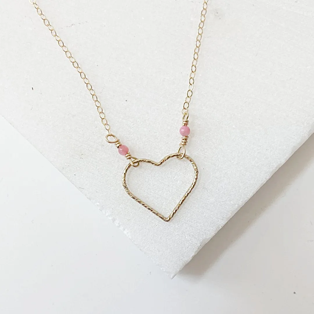 Heart Necklace, Gold Filled Necklace