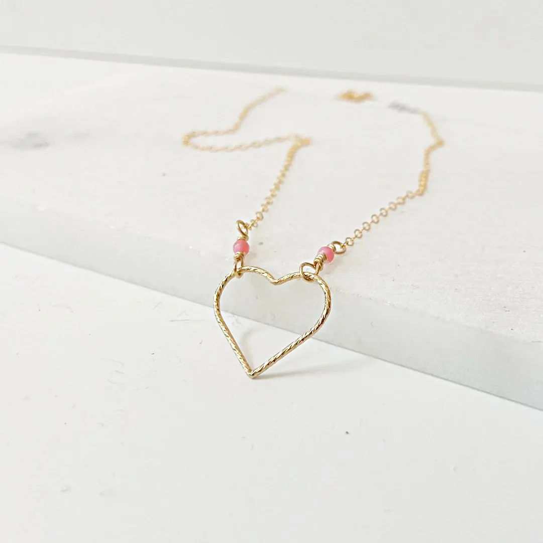 Heart Necklace, Gold Filled Necklace