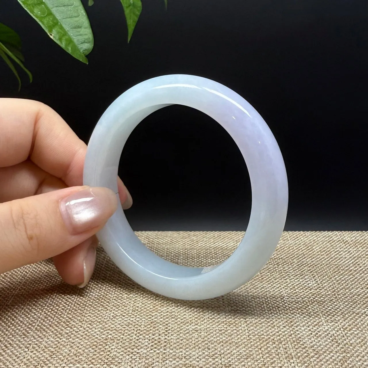 High end Genuine Burmese Lavender Green  Jade Jadeite Bangle Bracelet ( 52.5mm )