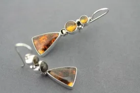 Hula earring - sterling silver & amber