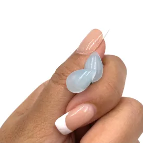 Ice Blue Opal Teardrop Stud Earrings