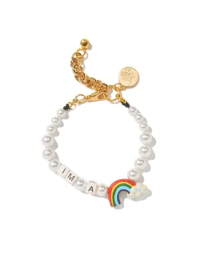 I'M A RAINBOW PEARL BRACELET (CREAMROSE)