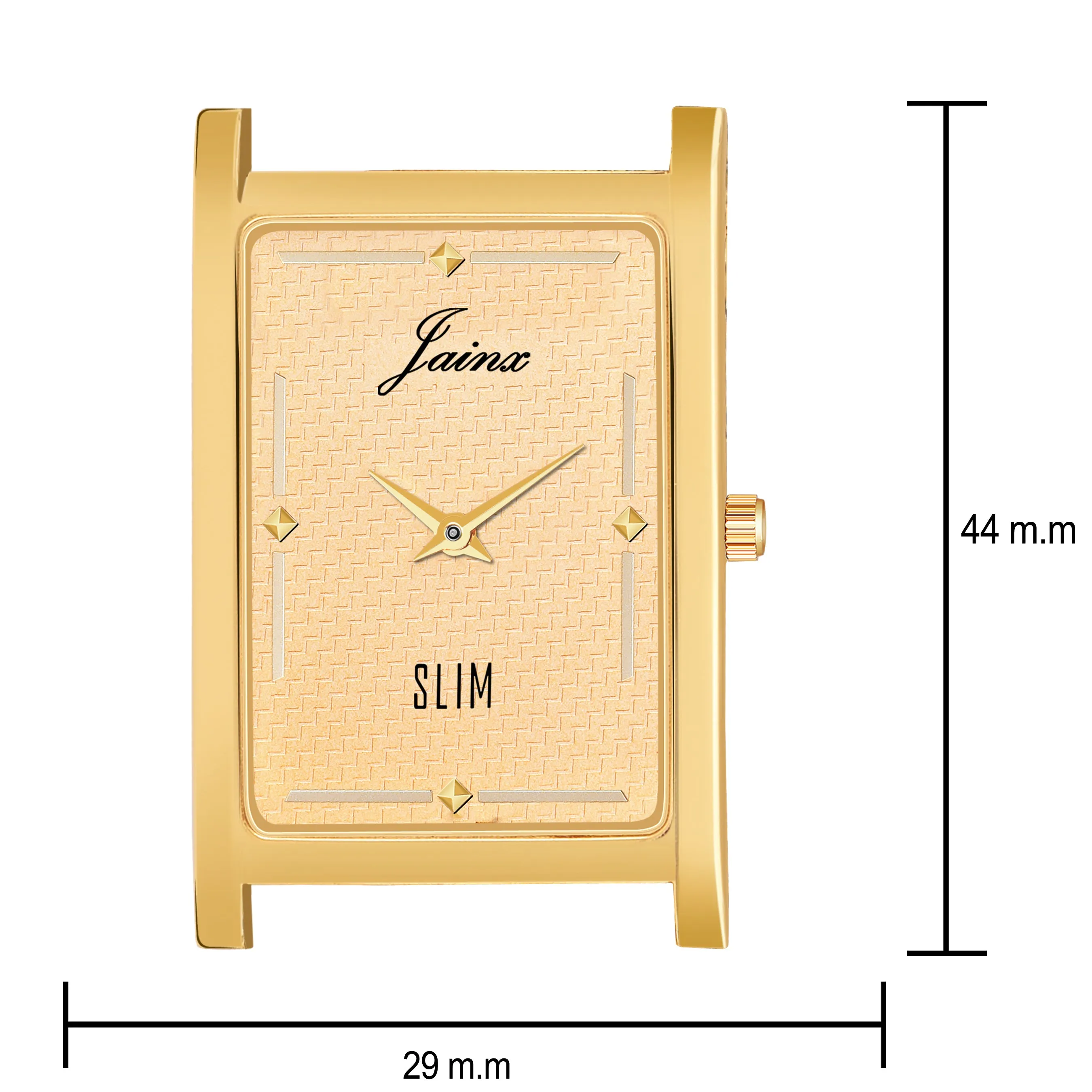 Jainx Premium Slim Squre Dial and Golden Mesh Chain Analogue Watch For Men - JM1181