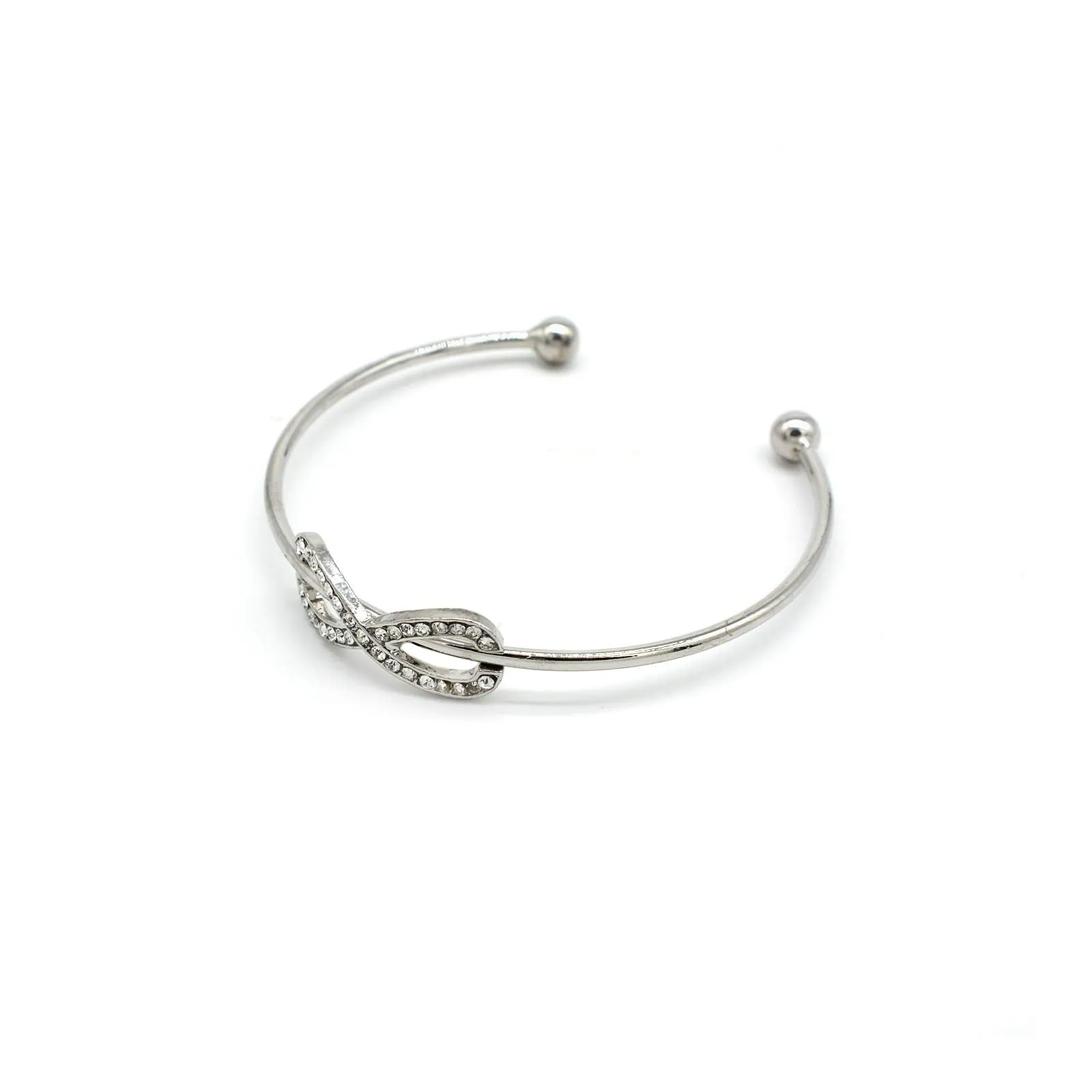 Joker & Witch Infinity Open Cuff Silver Bracelet for Women