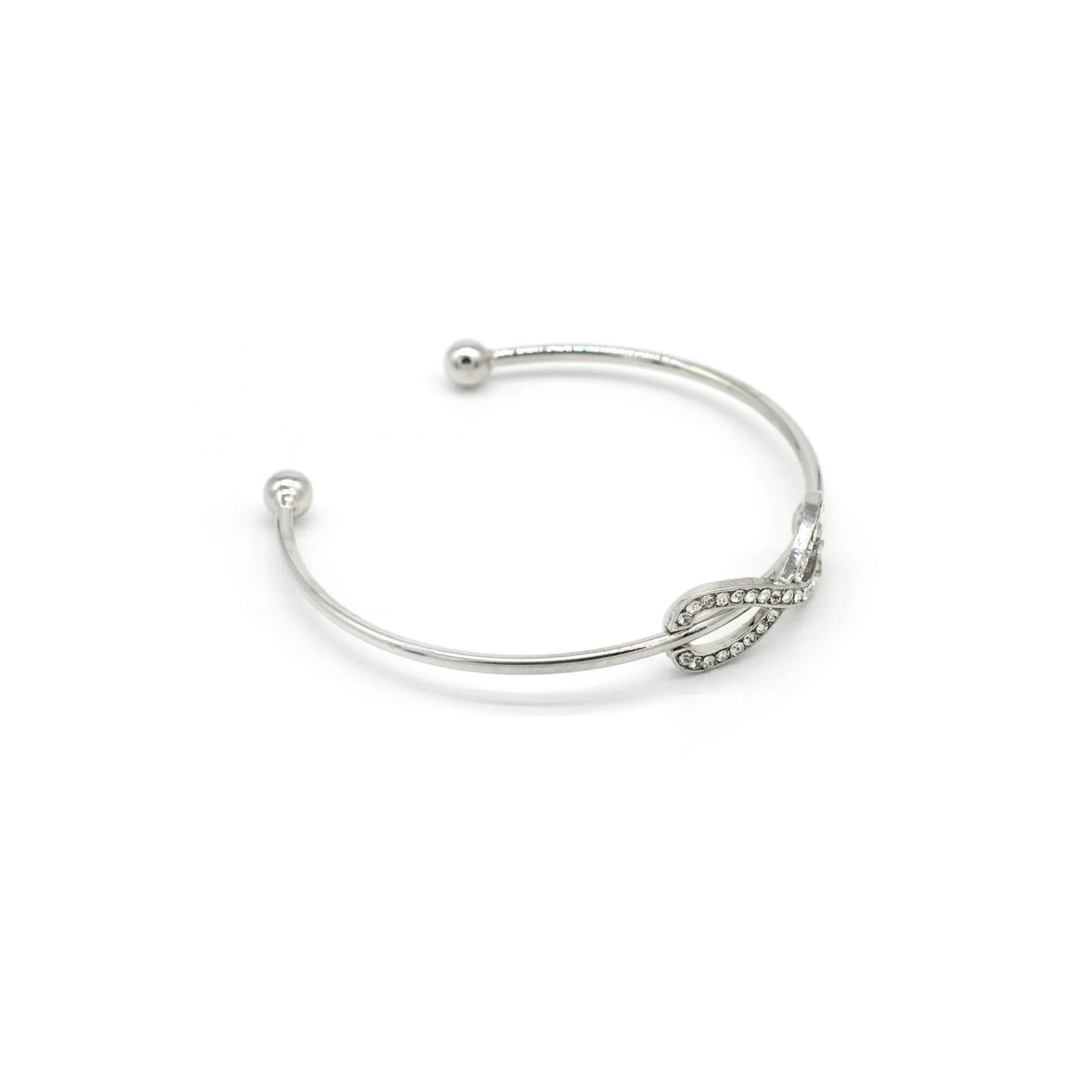 Joker & Witch Infinity Open Cuff Silver Bracelet for Women