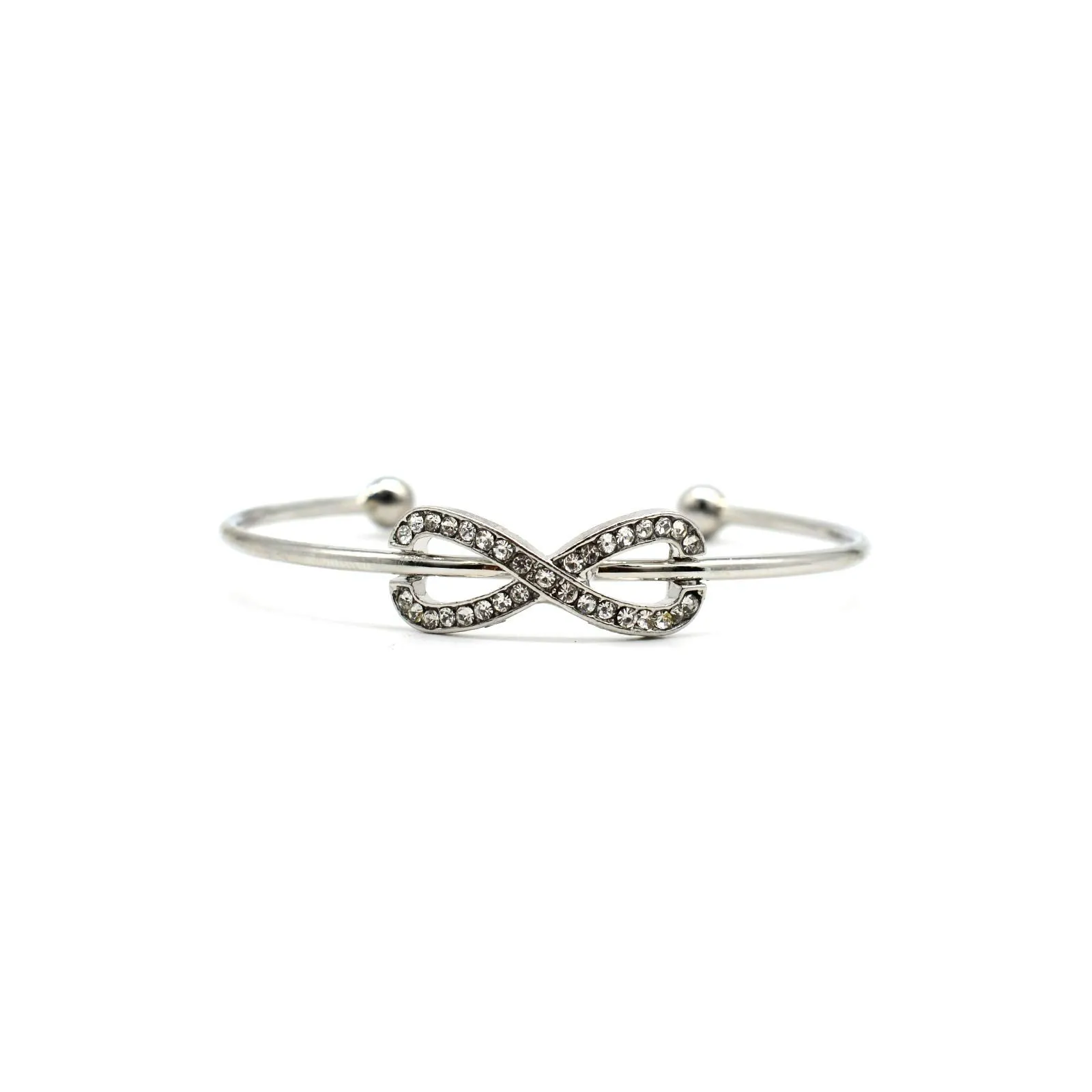 Joker & Witch Infinity Open Cuff Silver Bracelet for Women