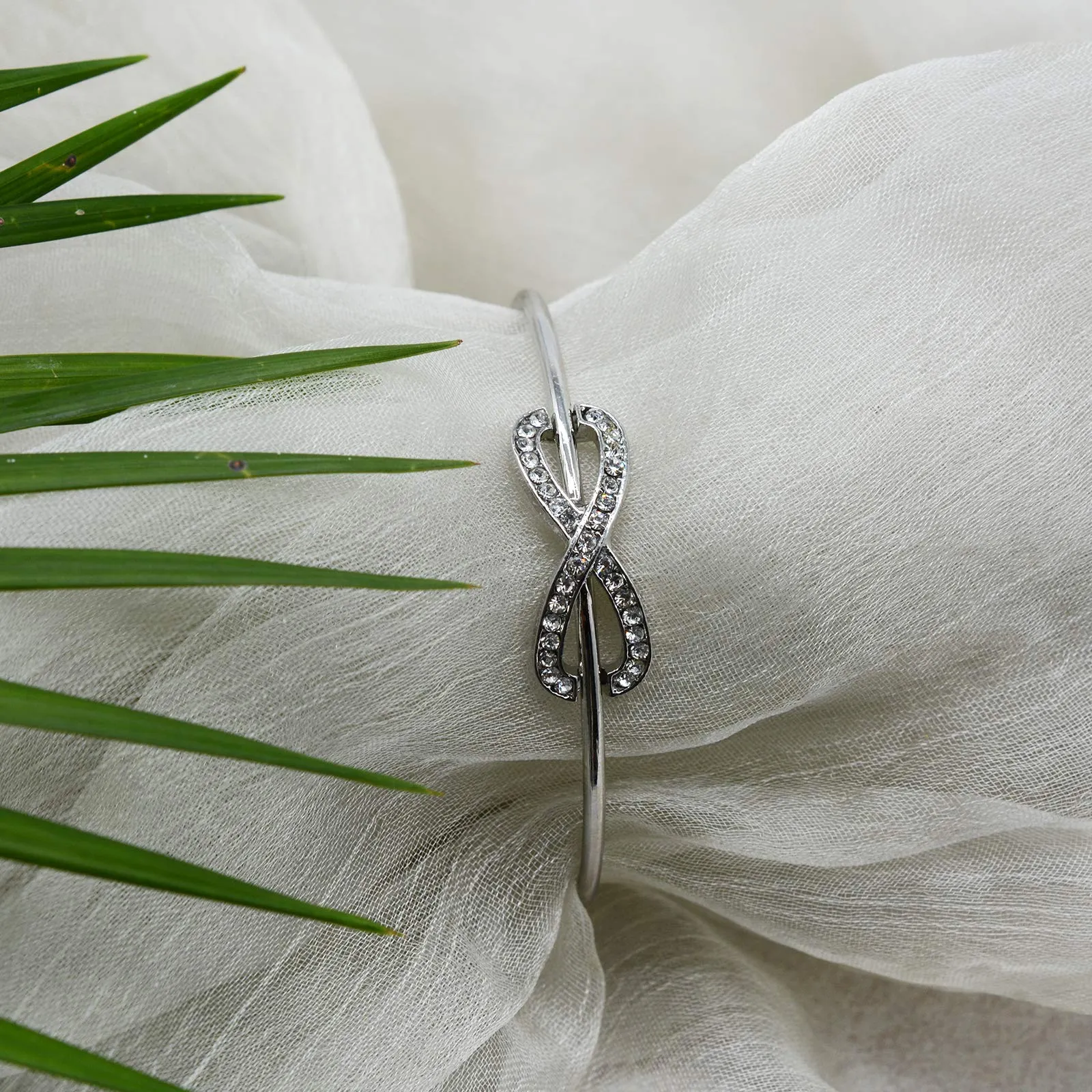 Joker & Witch Infinity Open Cuff Silver Bracelet for Women