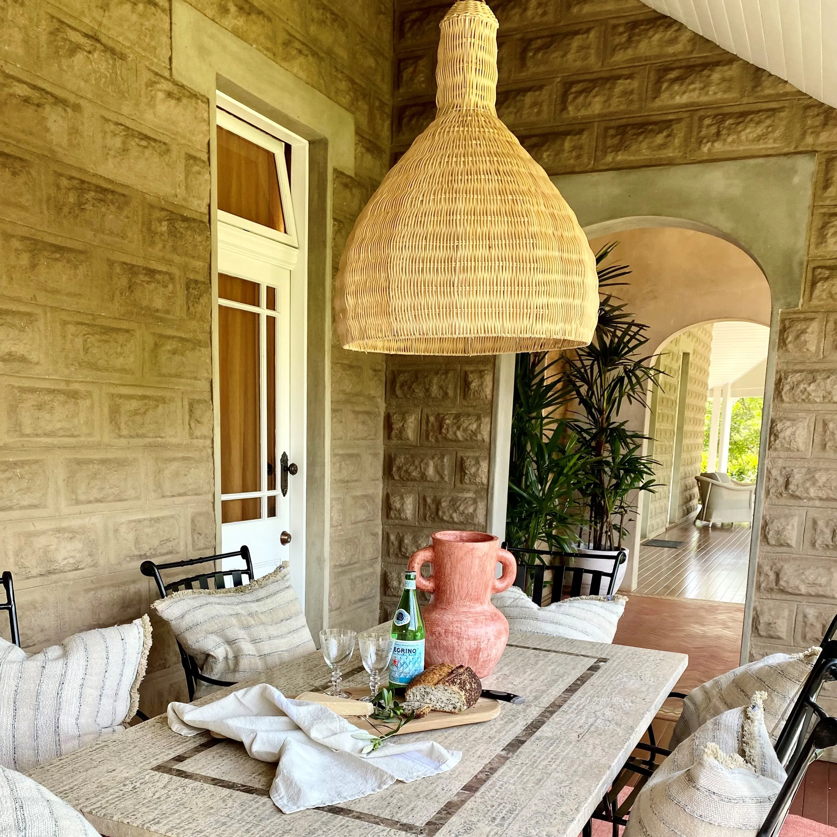Keeya Rattan Beehive Pendant 60cm diam x 75cm h-Large
