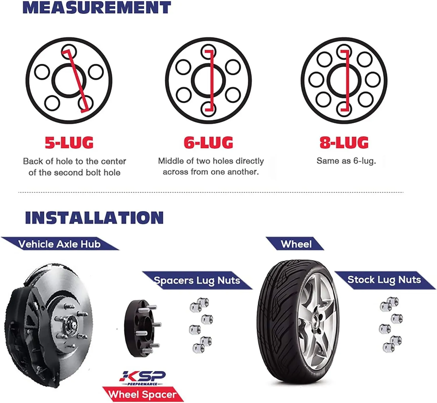 KSP Wheel Spacers For 1994-2014 Ford Mustang 1" Hubcentric 5X4.5 25MM 1/2"-20