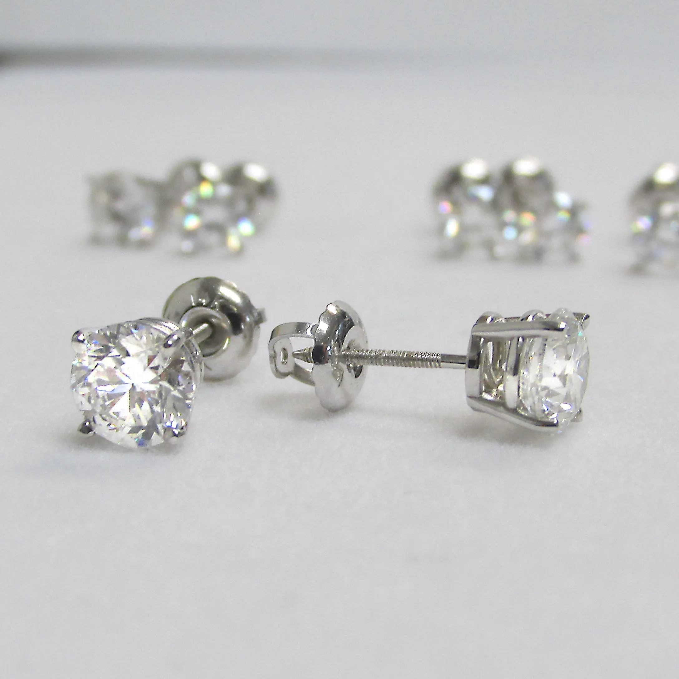Lab Grown Diamond Stud Earrings 14k White Gold 1.50 ct. tw.